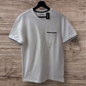 Express Pique Tipped Crew Neck Tee